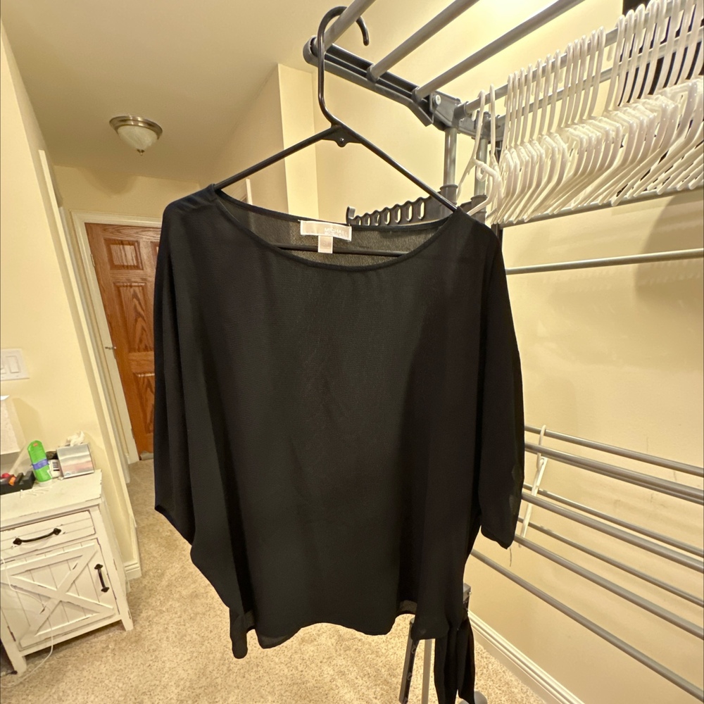 Michael Kors Women's Black 3/4 Sleeve Blouse Top Size S